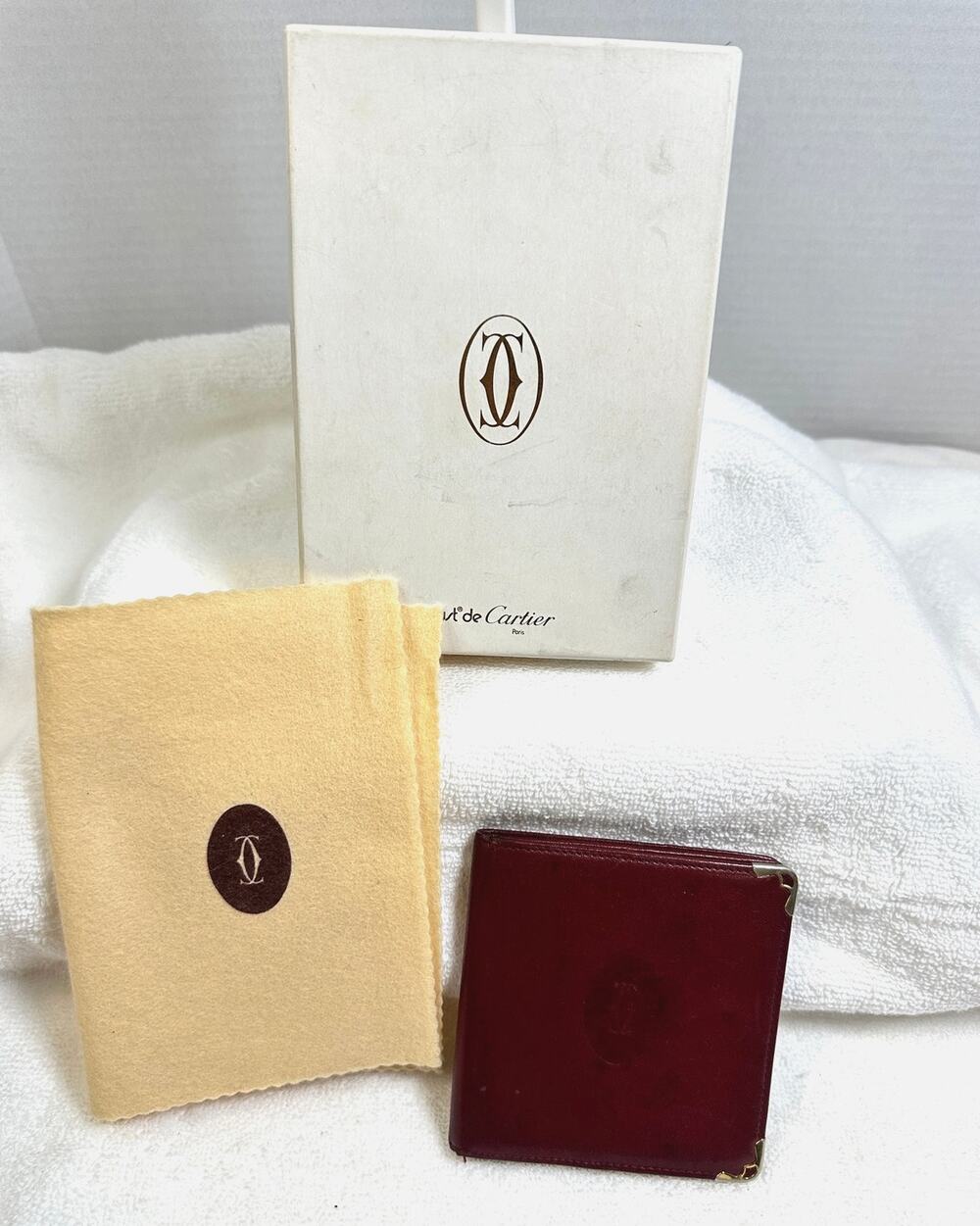 Cartier Must de Cartier Burgundy Leather Bifold Wallet w/ Box